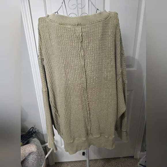 American Eagle Outfitters XL SERIOUSLY lived In  Over Sized Waffle Knit Sweater - Picture 5 of 8